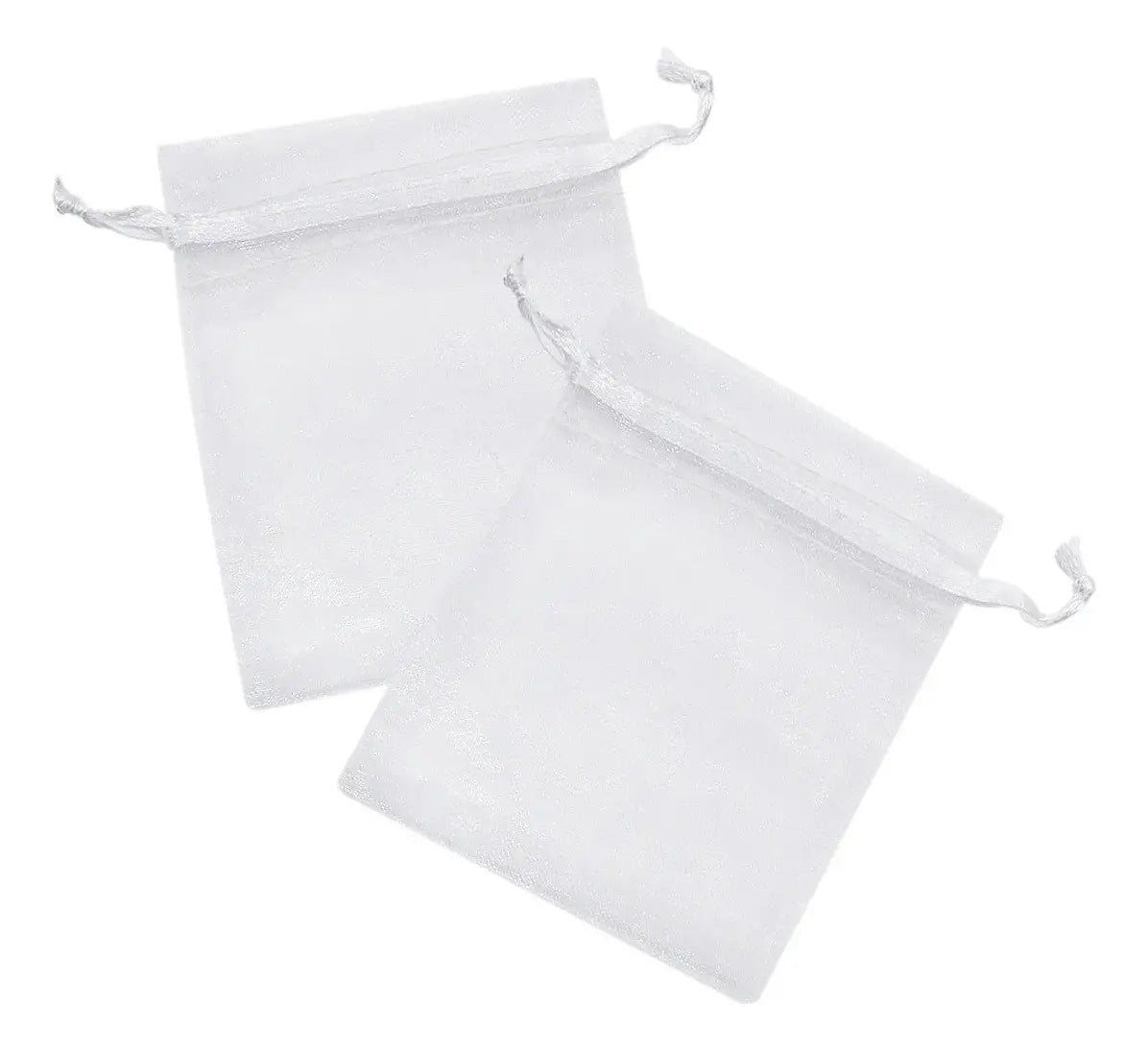 Bolsita blanca de organza con cordón